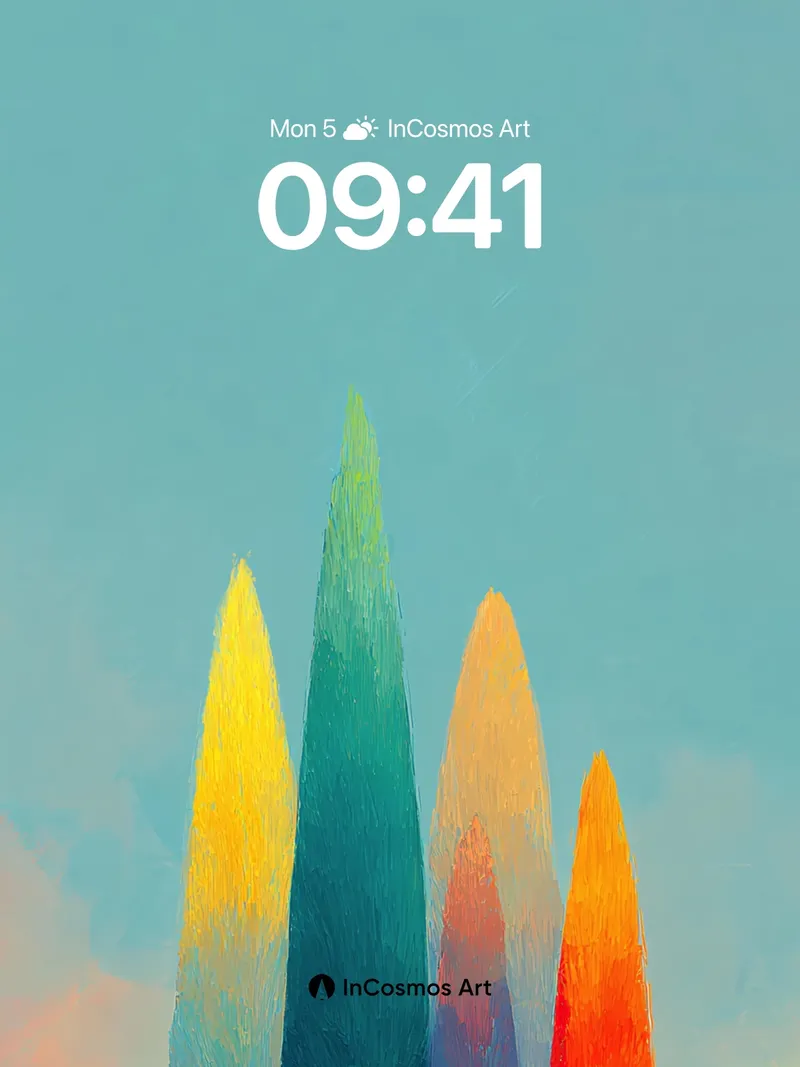 Serenity Prism Wallpaper with Chromatic Trees