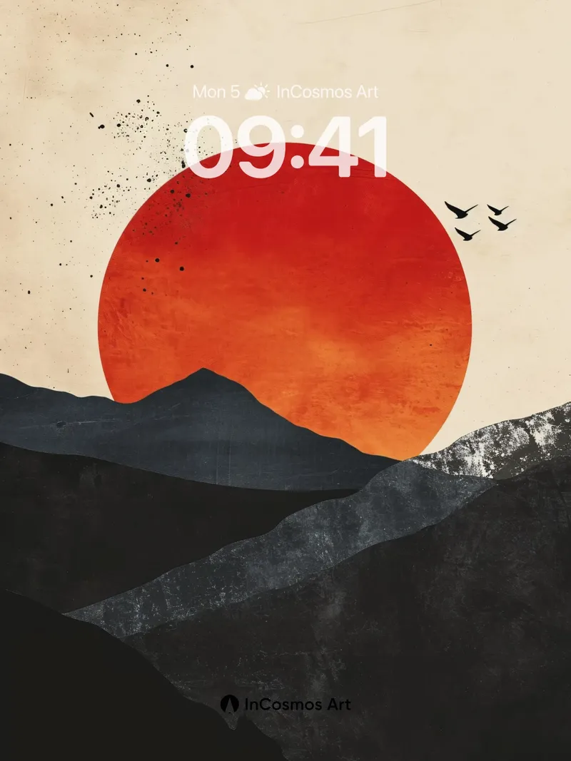 Serenity Sunset Wallpaper with Silent Birds