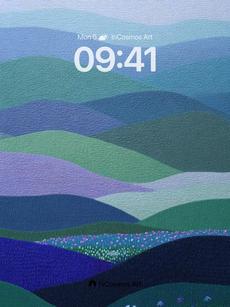 Serenity Wave Wallpaper with Field of Stars