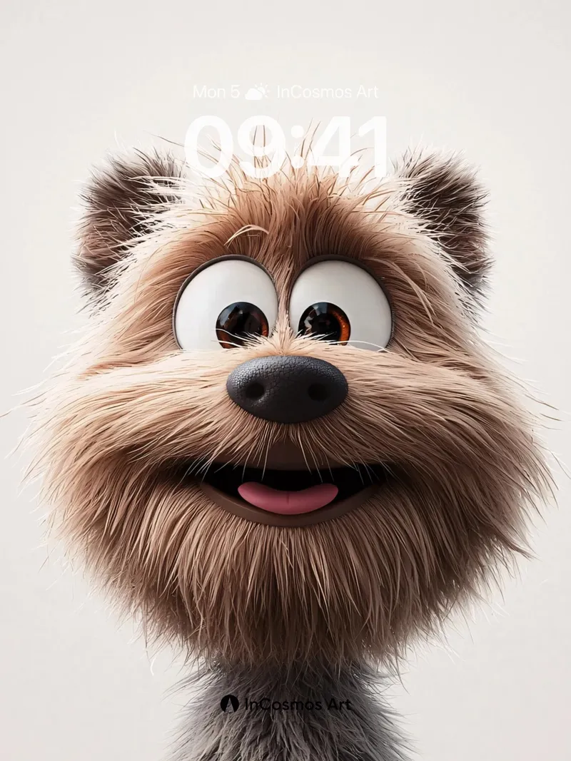 Playful Furball Wallpaper with Animated Gaze