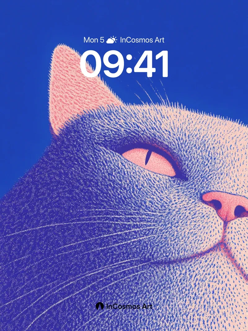 Serene Feline Gaze Wallpaper with Textured Hues