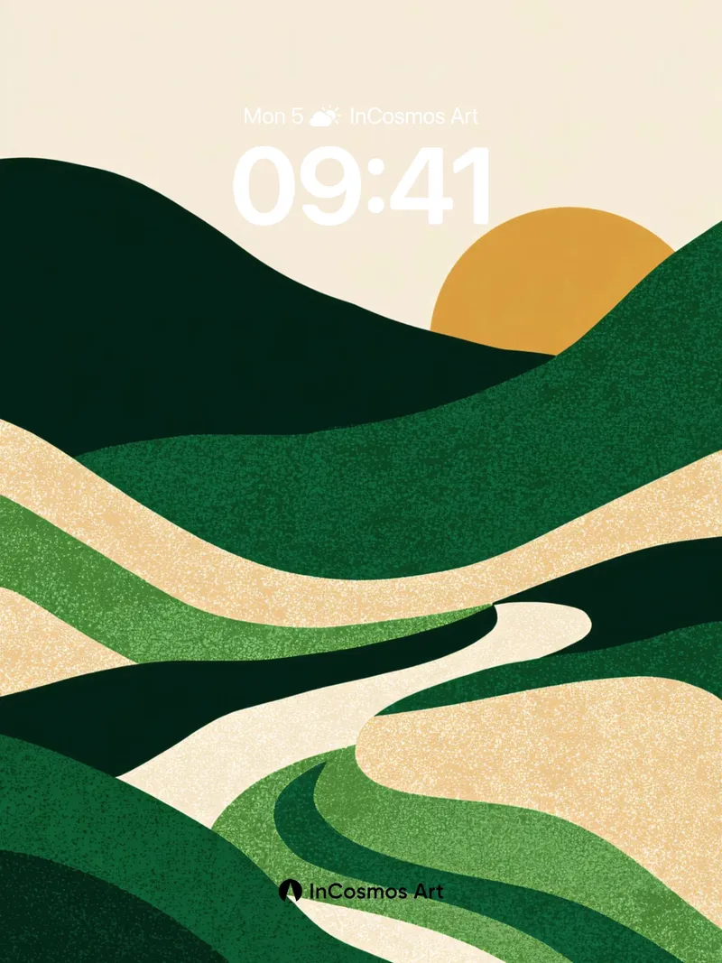 Serenity Ridge Wallpaper with Golden Horizon