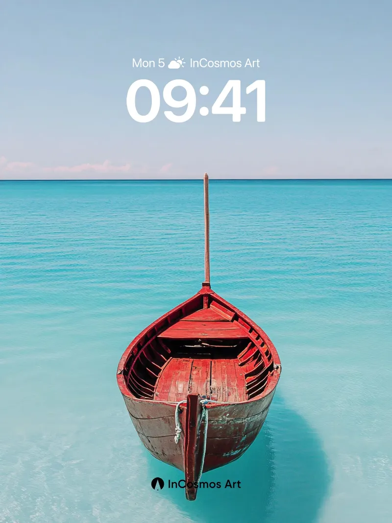 Serene Drift Wallpaper with Crimson Hull