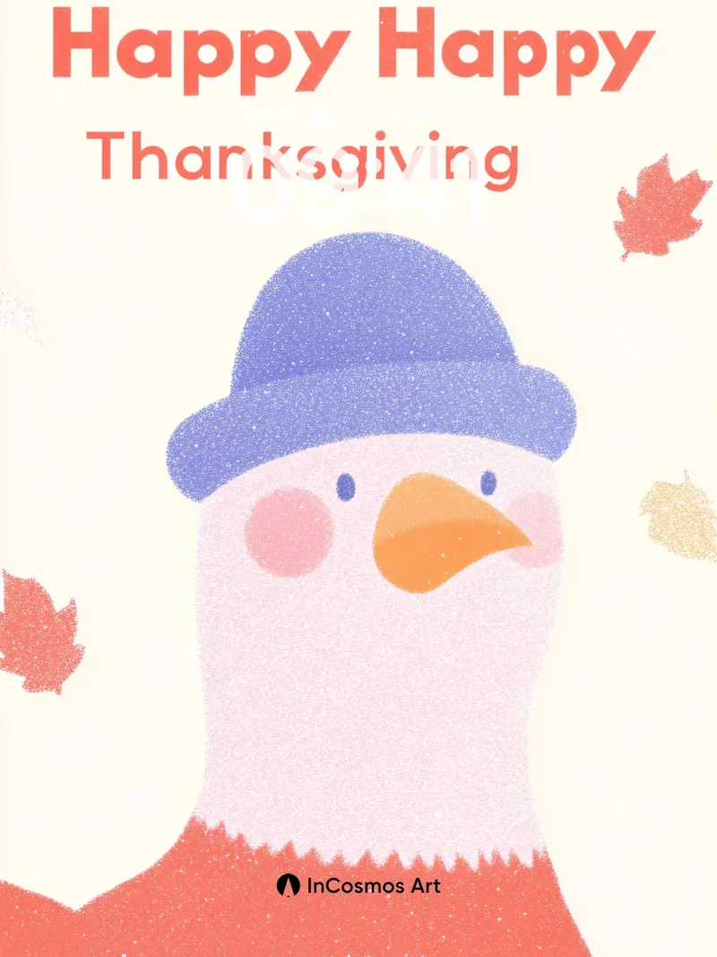 Playful Turkey Wallpaper with Autumn Leaves