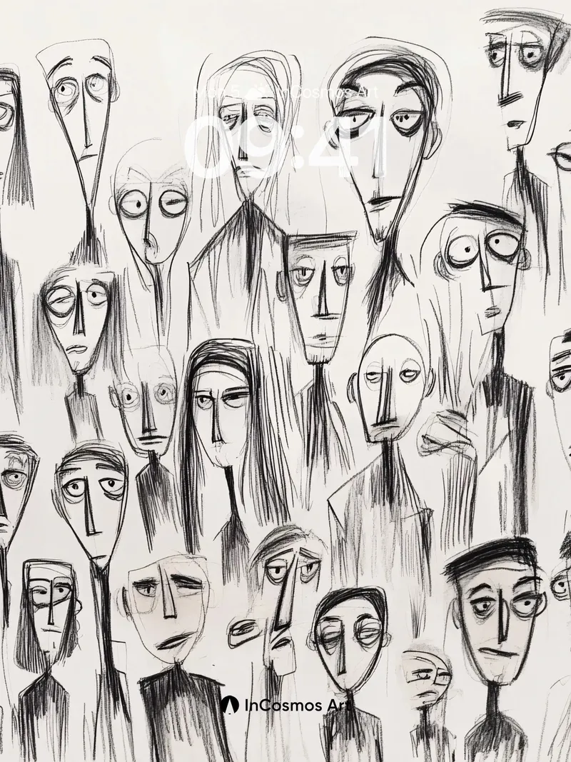 Echo Chamber Wallpaper with Whispering Faces