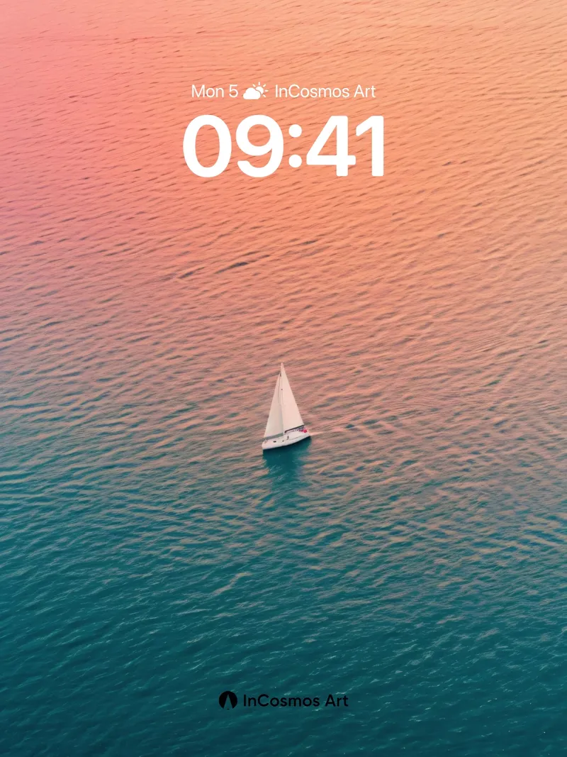 Serenity Sail Wallpaper with Gradient Horizon