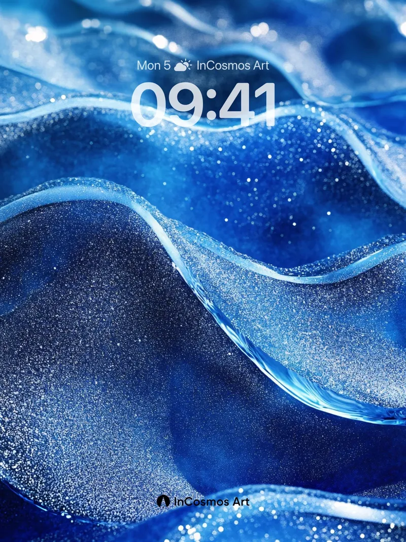 Liquid Night Wallpaper with Starlit Waves