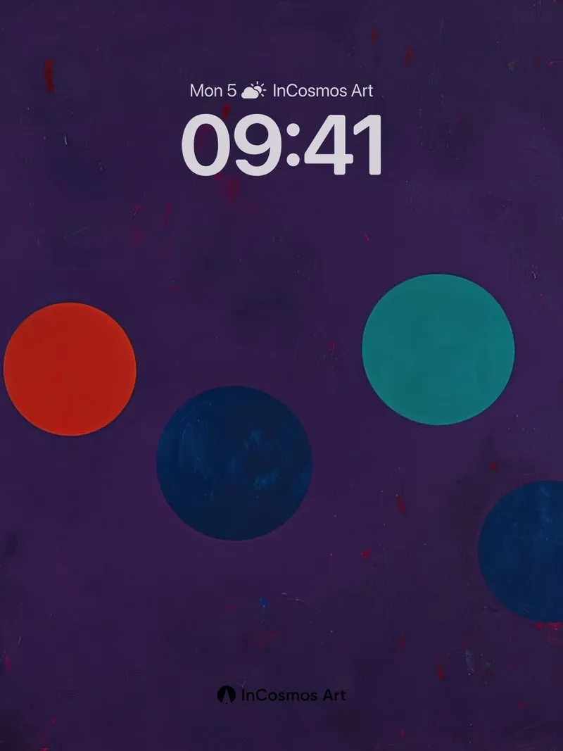 Cosmic Dot Wallpaper with Floating Color Fields