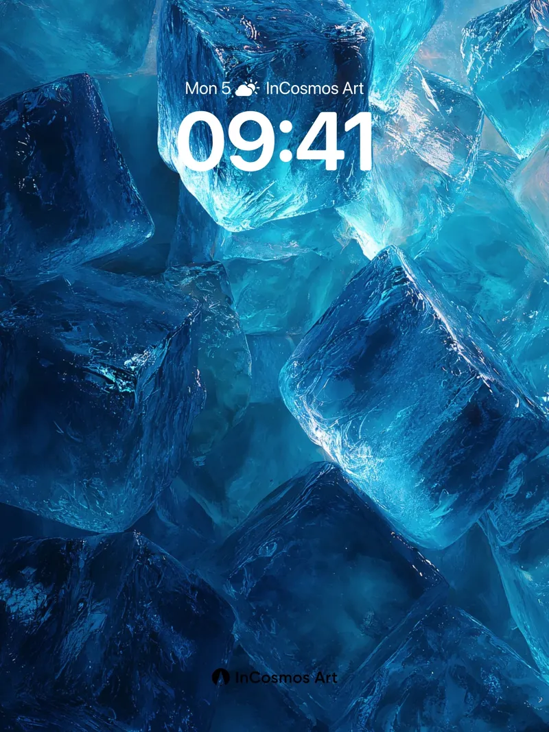 Cryo Luminescence Wallpaper with Fractal Ice