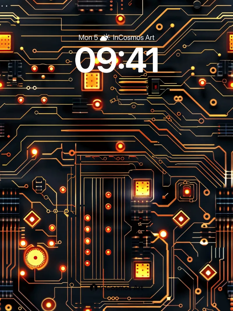 Circuit Pulse Wallpaper with Living Light
