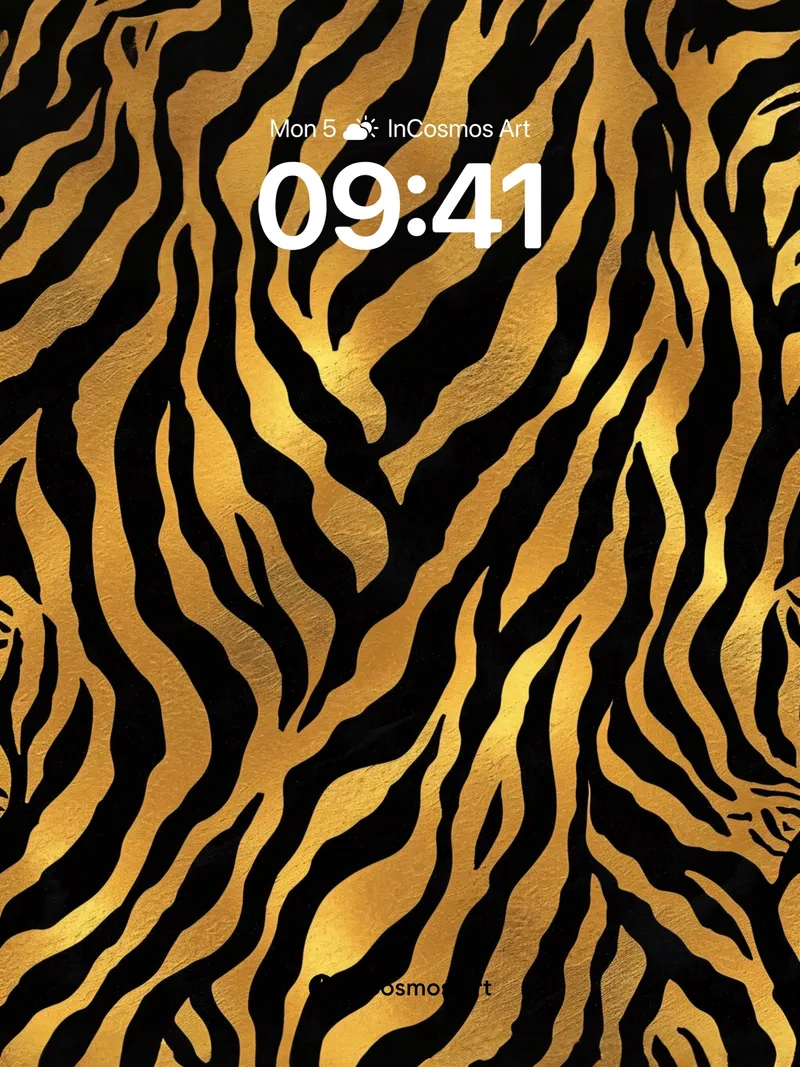 Golden Fury Wallpaper with Tiger Stripes