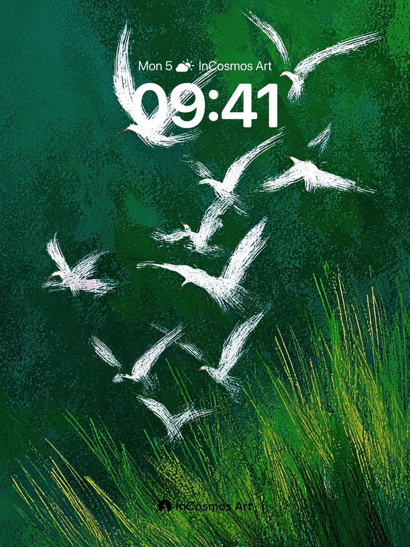 Whispering Flight Wallpaper with Emerald Breath