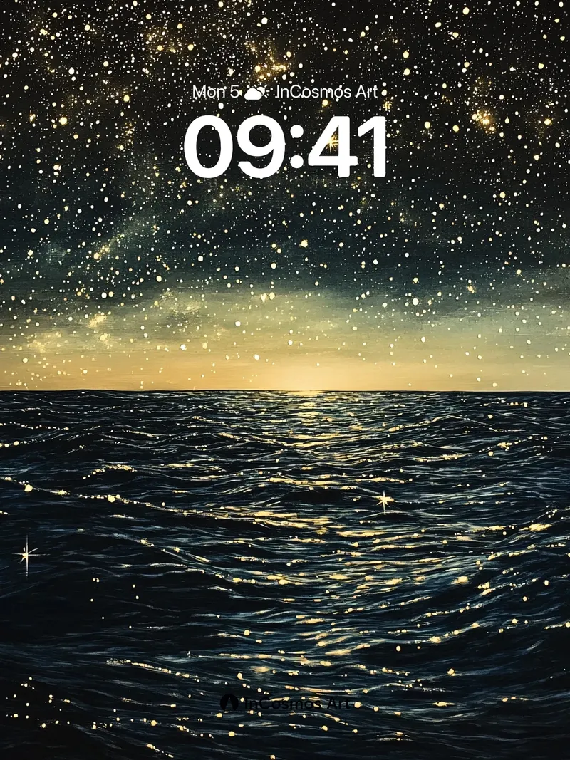 Stellar Ocean Wallpaper with Cosmic Reflections