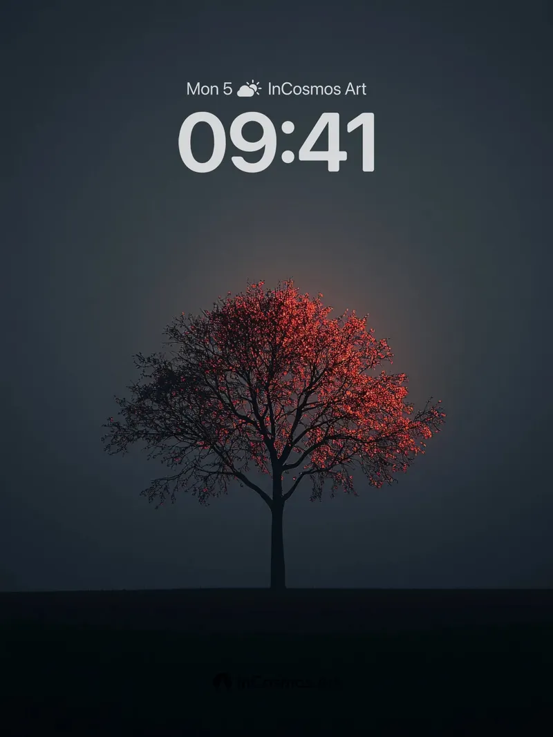 Crimson Hush Wallpaper with Ethereal Light