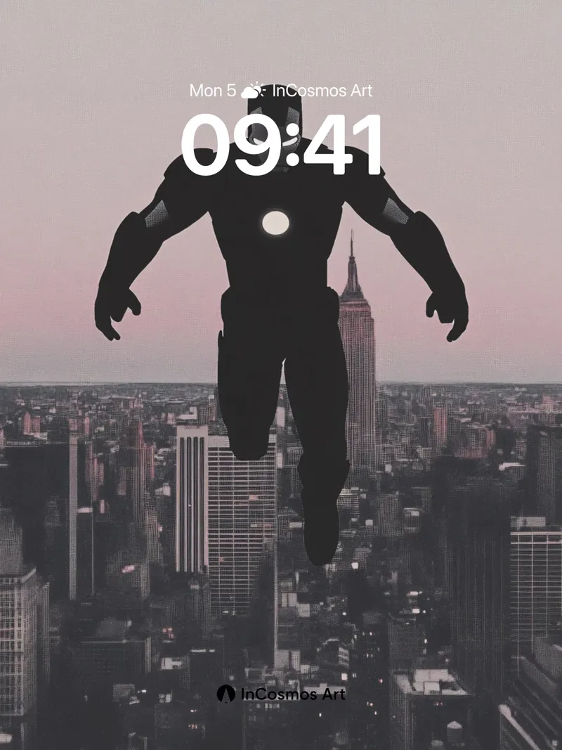 Silhouetted Flight Wallpaper with City Pulse