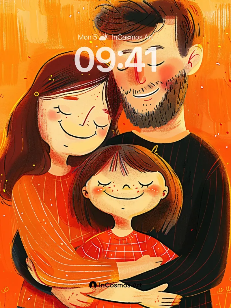 Golden Hug Wallpaper with Warm Embrace