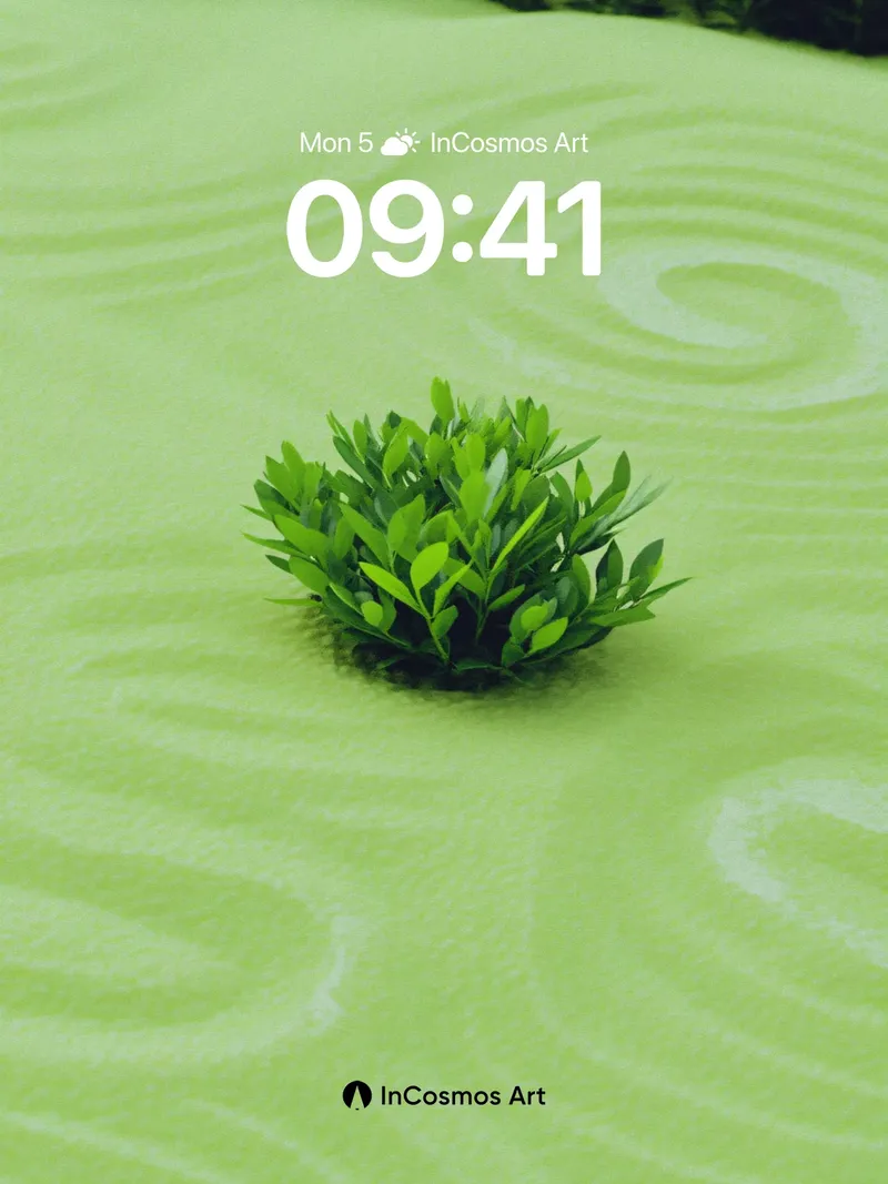 Serenity Spiral Wallpaper with Living Green