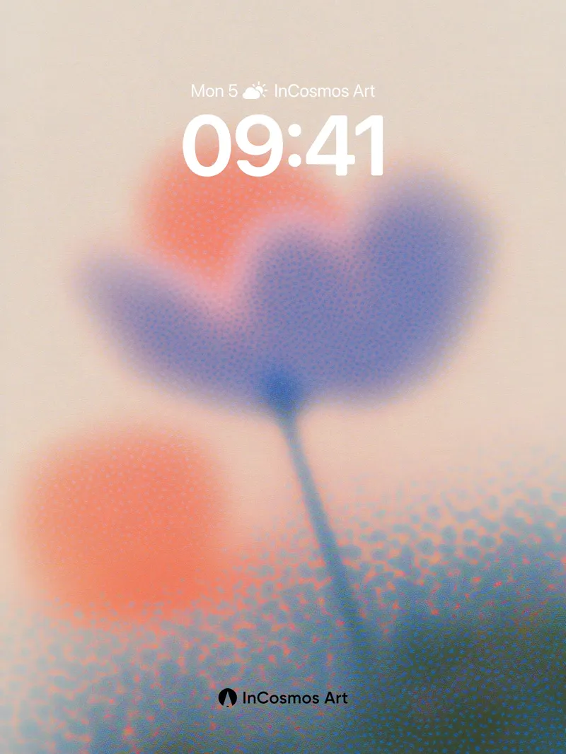 Soft Haze Wallpaper with Floating Petals