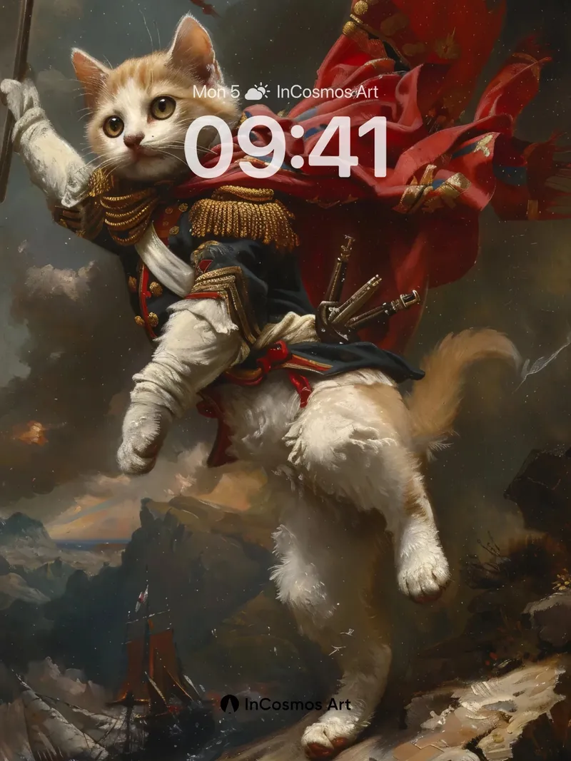 Regal Feline Wallpaper with Revolutionary Spirit