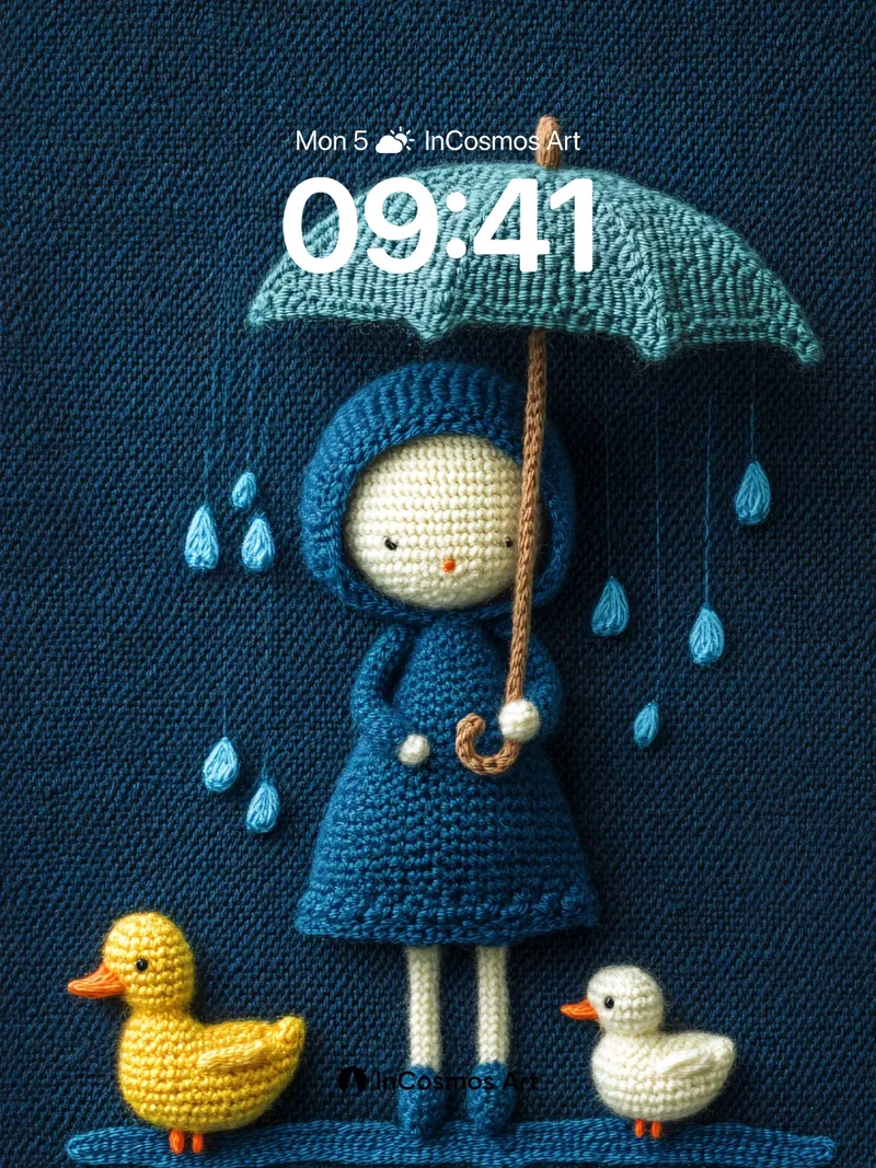 Whispering Rain Wallpaper with Knitted Tales