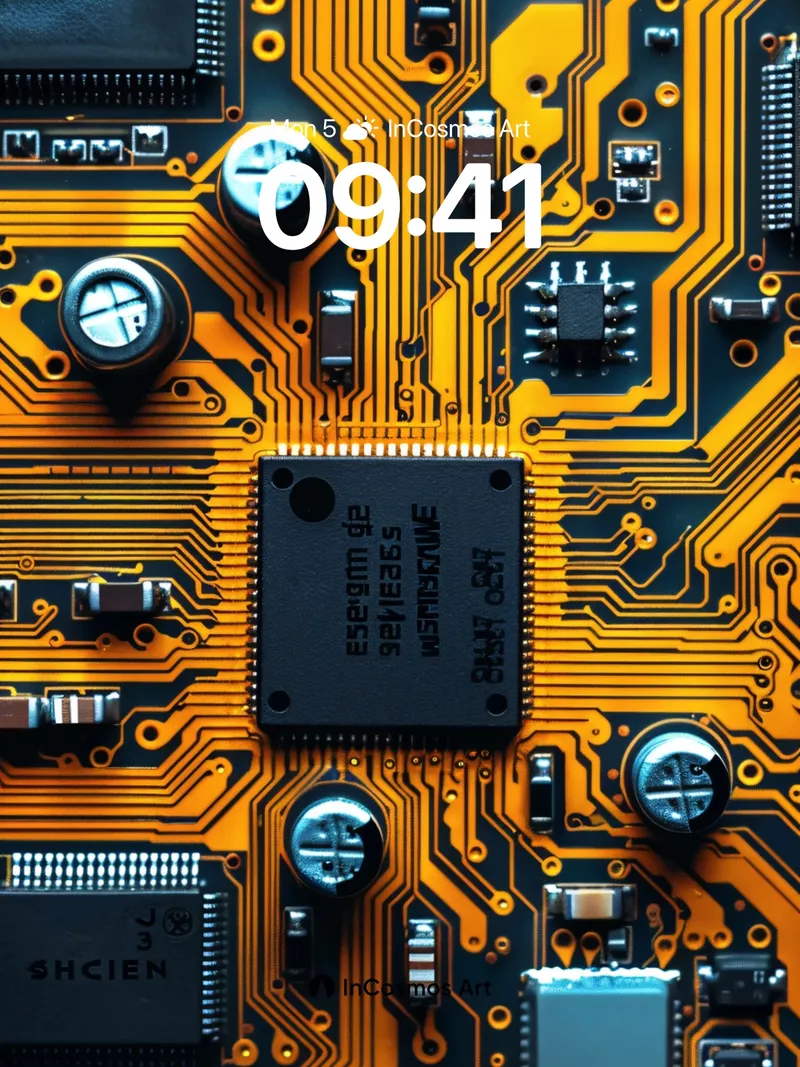 Circuit Pulse Wallpaper with Neon Veins