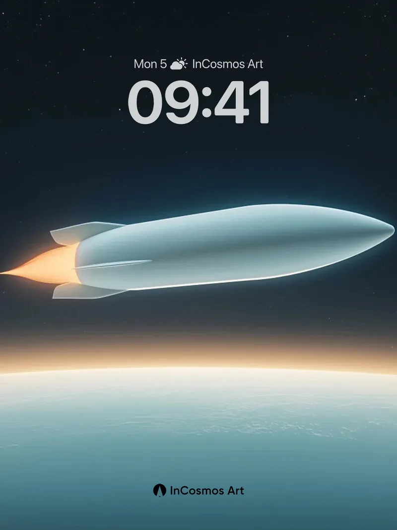 Silent Orbit Wallpaper with Celestial Fire