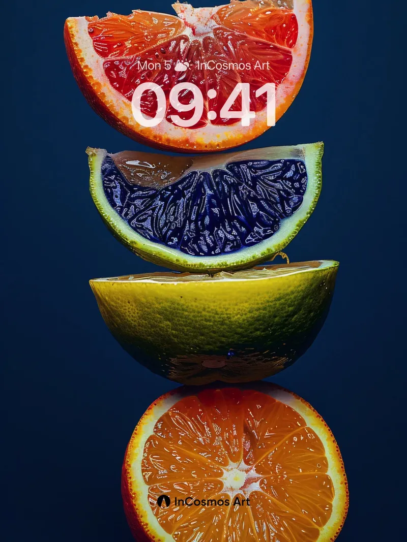 Surreal Citrus Stack Wallpaper with Floating Slices