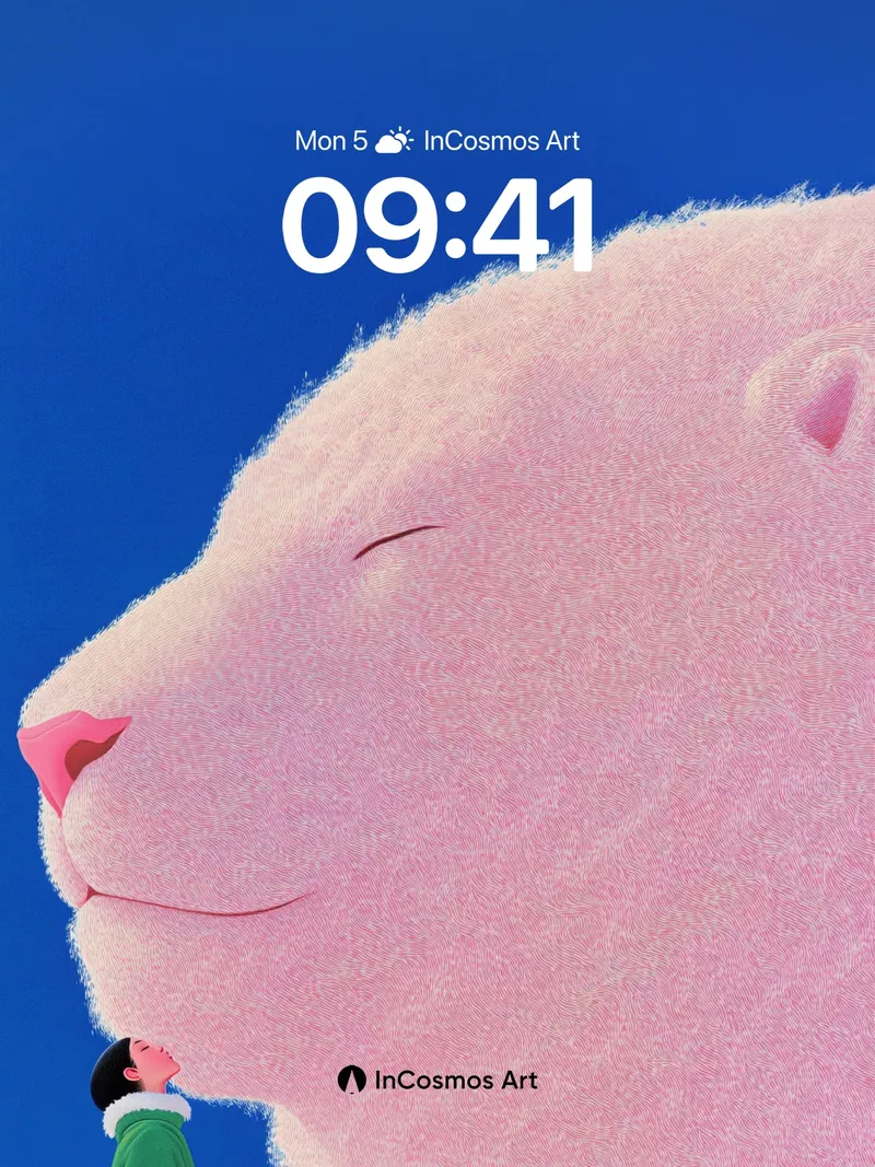 Serenity Snow Bear Wallpaper with Whispering Child