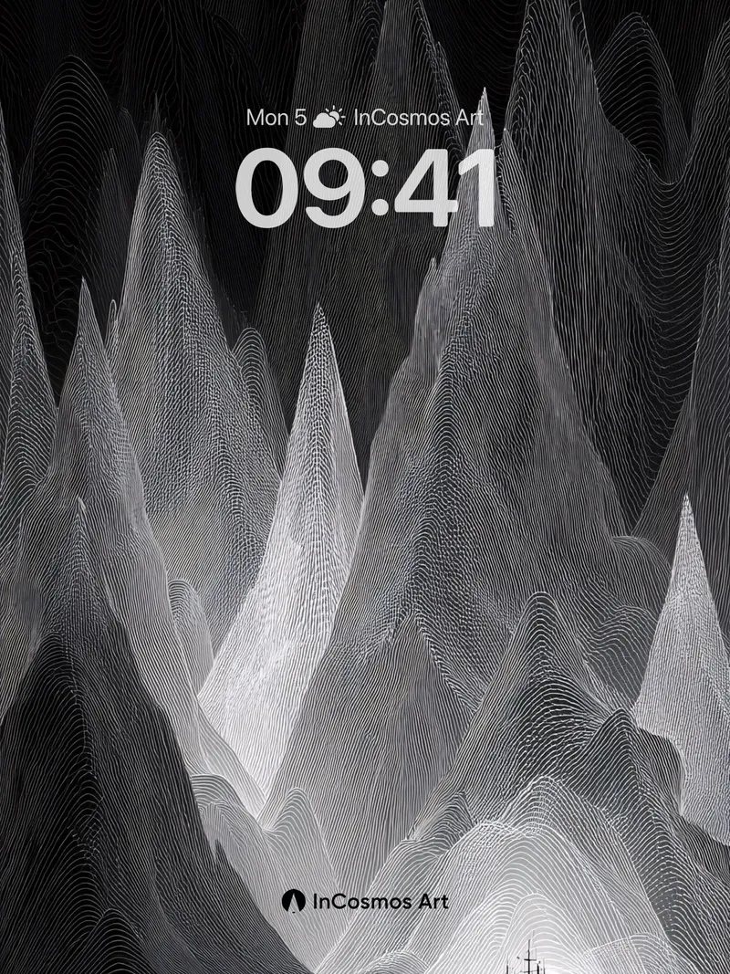 Silent Peaks Wallpaper with Whispering Lines