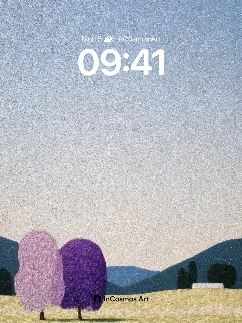 Serenity Bloom Wallpaper with Velvet Trees