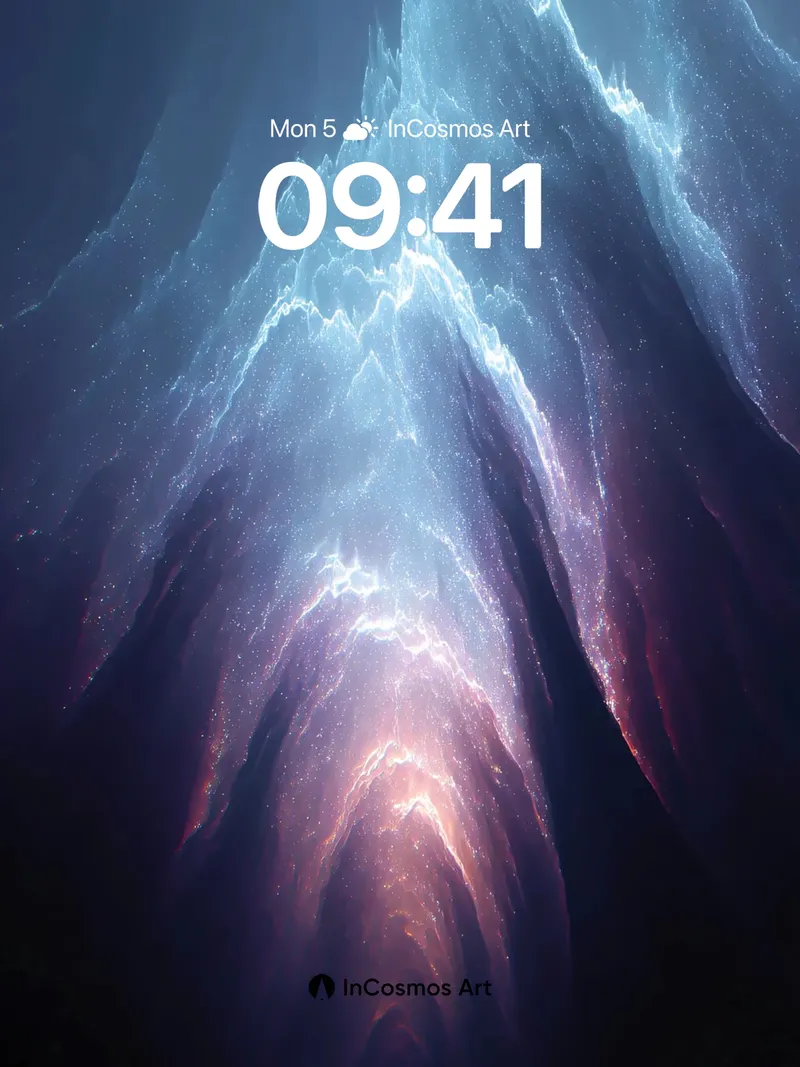 Cryo Luminous Wallpaper with Starlit Veins