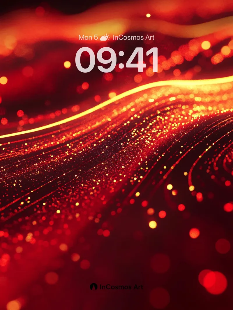 Luminous Ember Wallpaper with Golden Threads