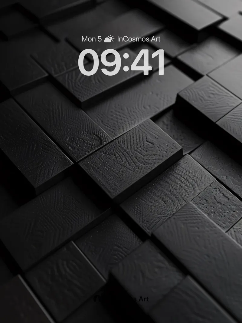Shadowed Geometry Wallpaper with Wood Grain Depth