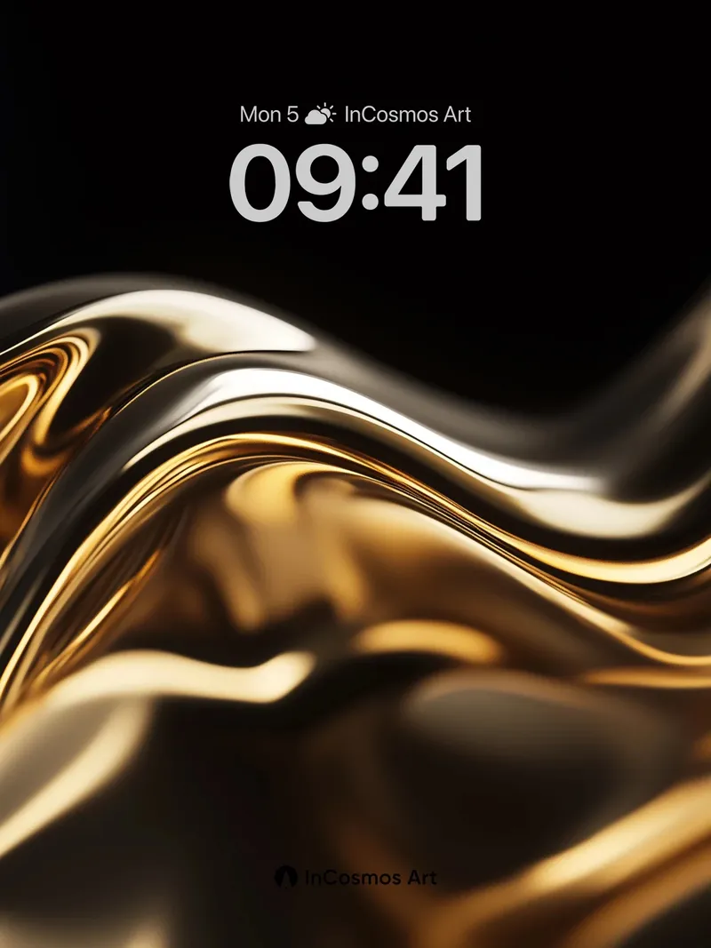 Liquid Gold Wallpaper with Flowing Light