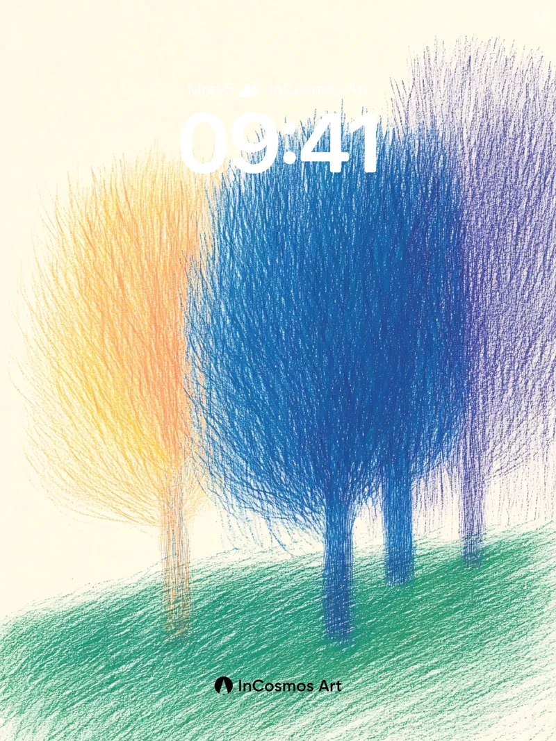 Spectral Grove Wallpaper with Hushed Colors