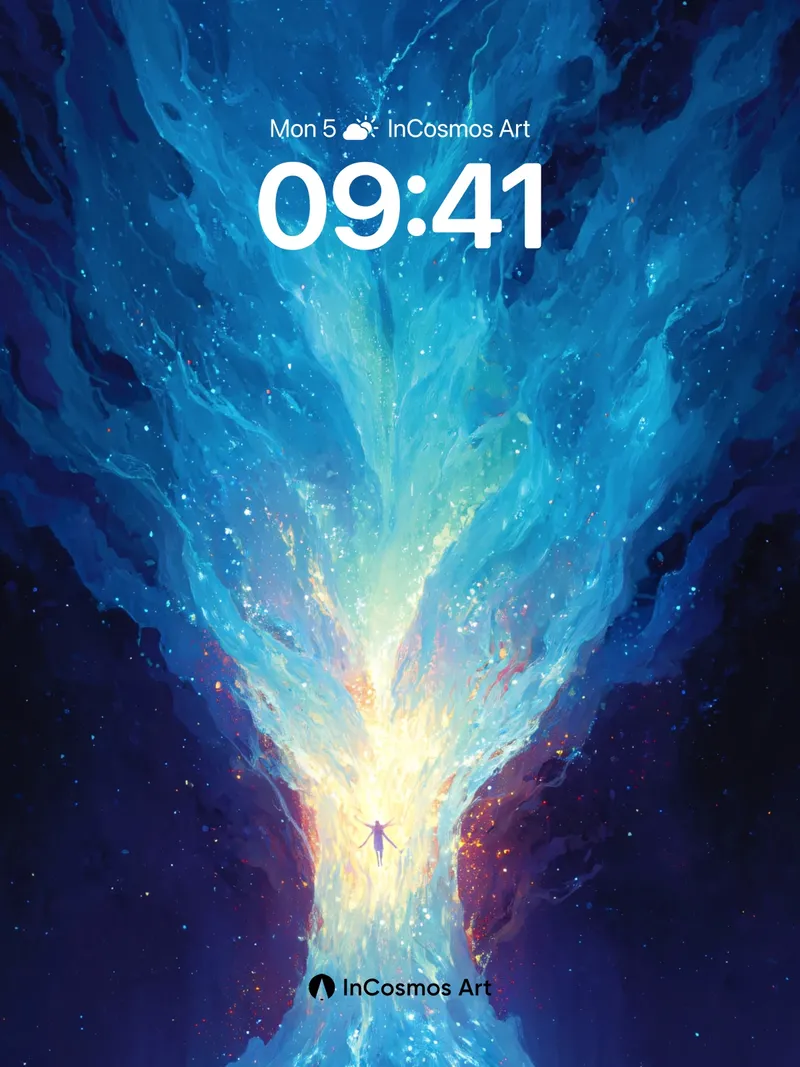 Cosmic Tree Wallpaper with Starlit Veins