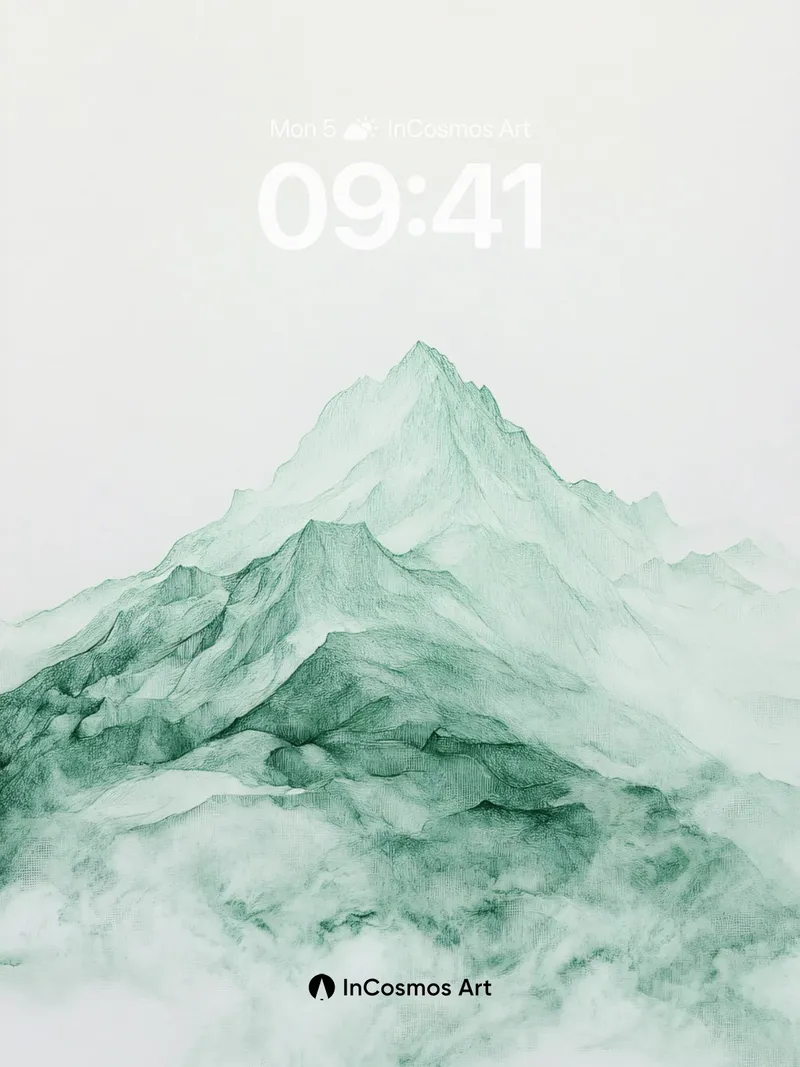 Serene Peak Wallpaper with Ethereal Mist
