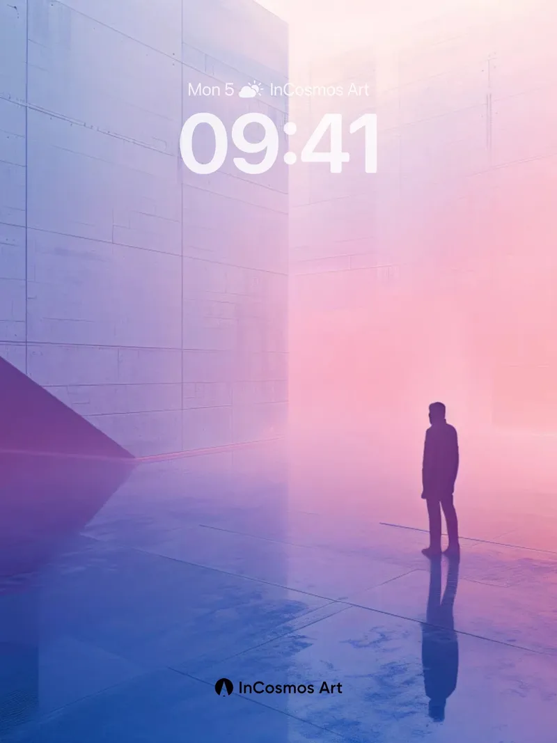 Fogbound Solitude Wallpaper with Neon Echoes