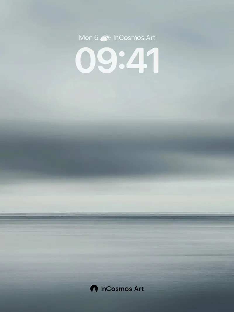 Still Horizon Wallpaper with Clouded Breath