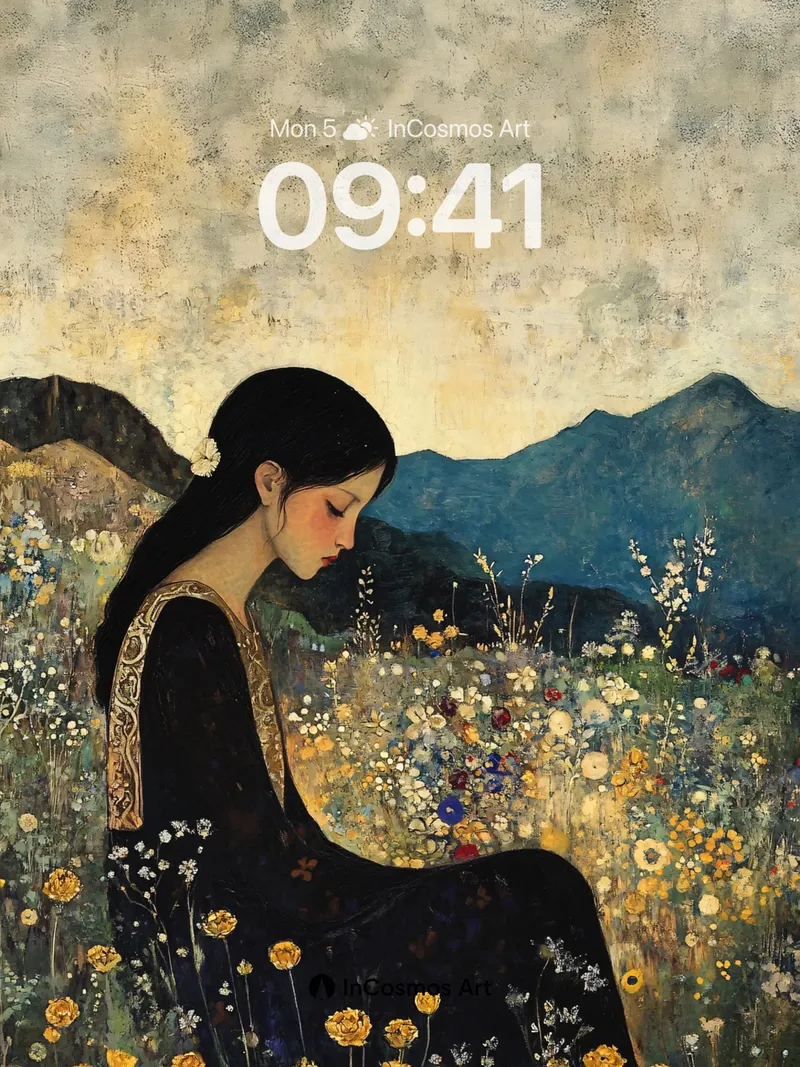 Serenity in Bloom Wallpaper with Mountain Hush