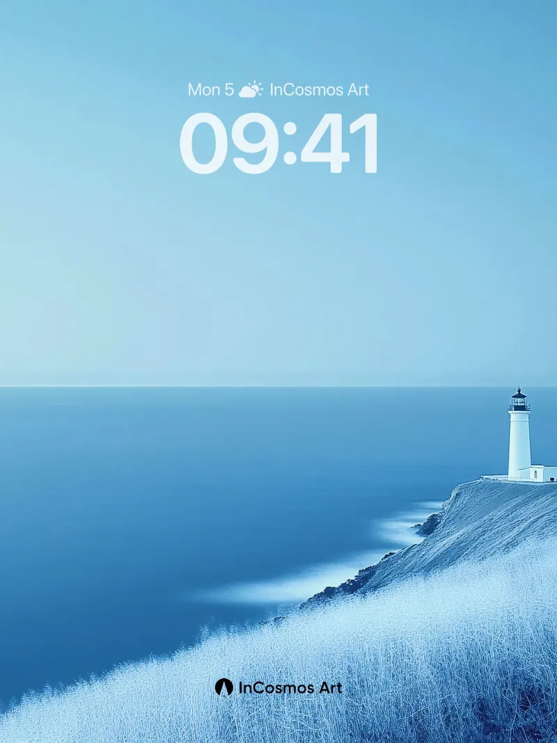 Calm Horizon Wallpaper with Frosted Cliff Edge