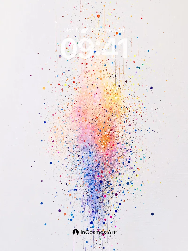 Cosmic Burst Wallpaper with Floating Particles