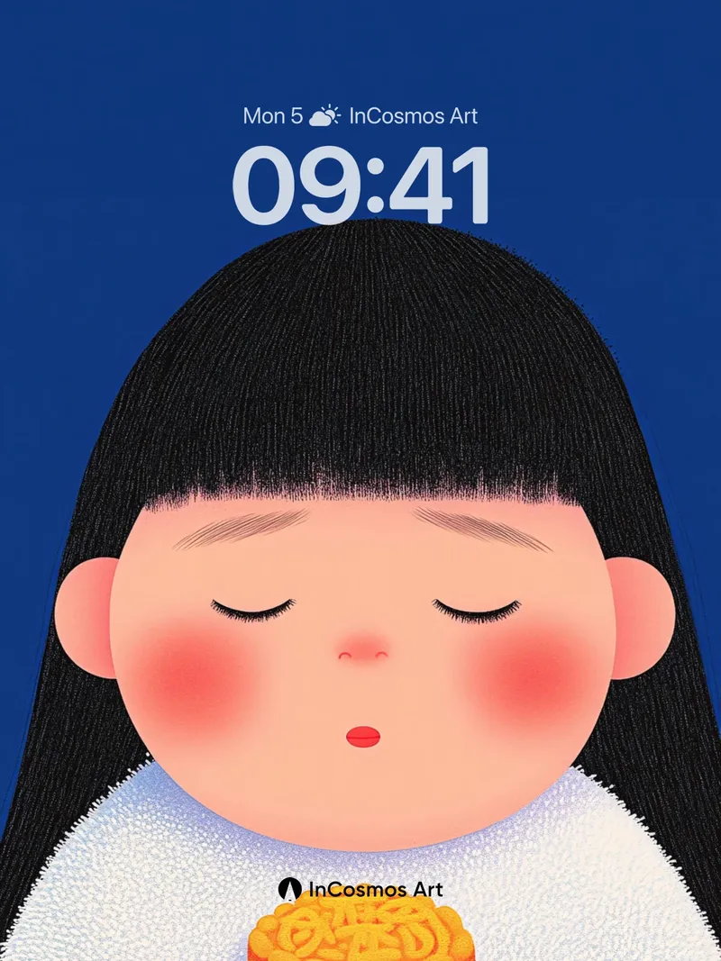 Serene Mooncake Moment Wallpaper with Gentle Light