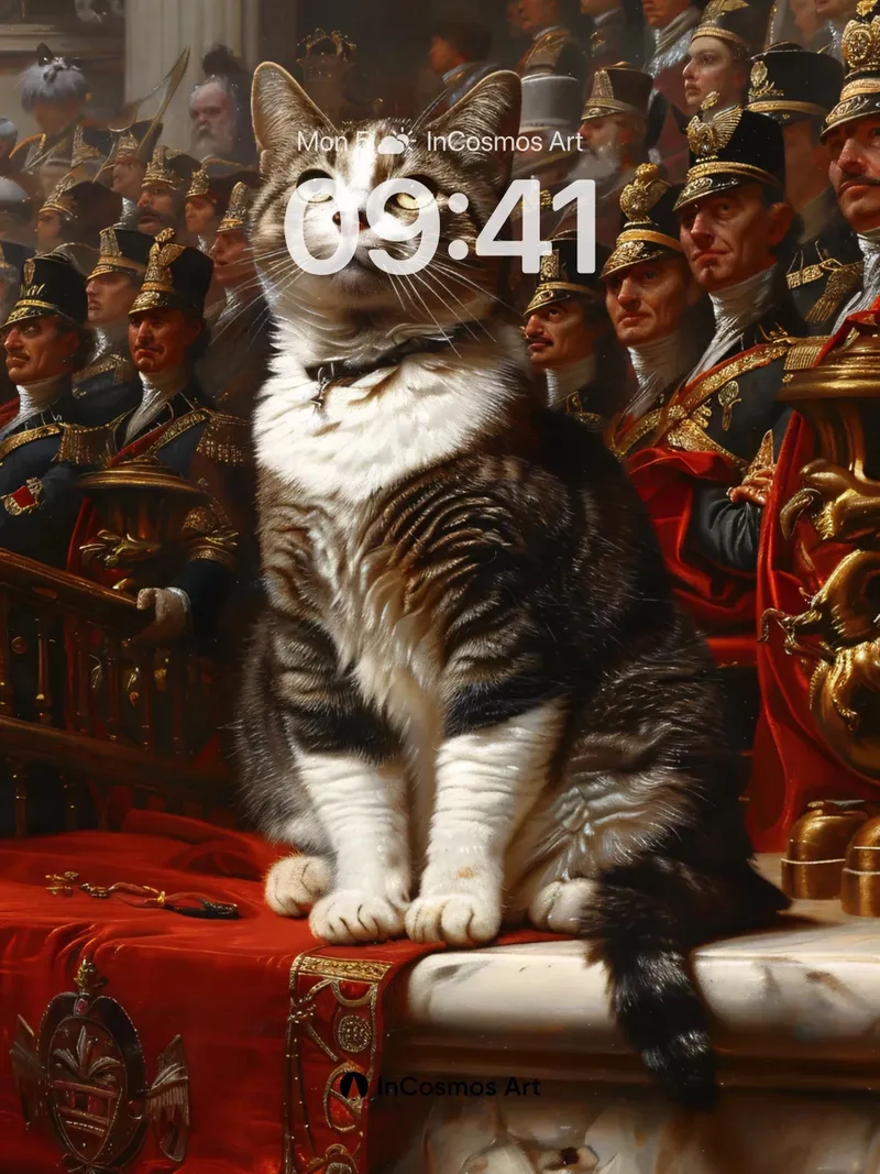 Regal Feline Wallpaper with Imperial Gaze