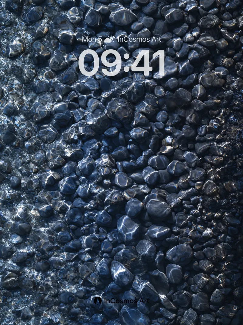 Obsidian River Wallpaper with Liquid Light