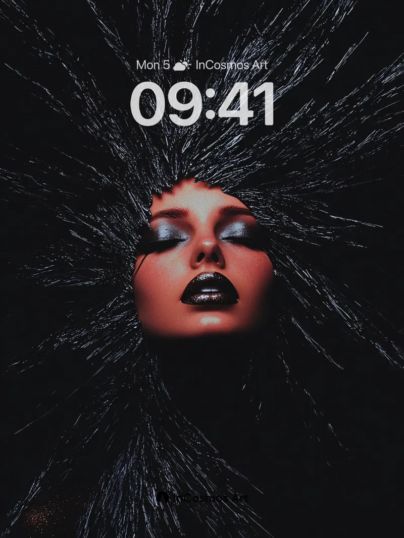 Dark Radiance Wallpaper with Spiked Hair Crown