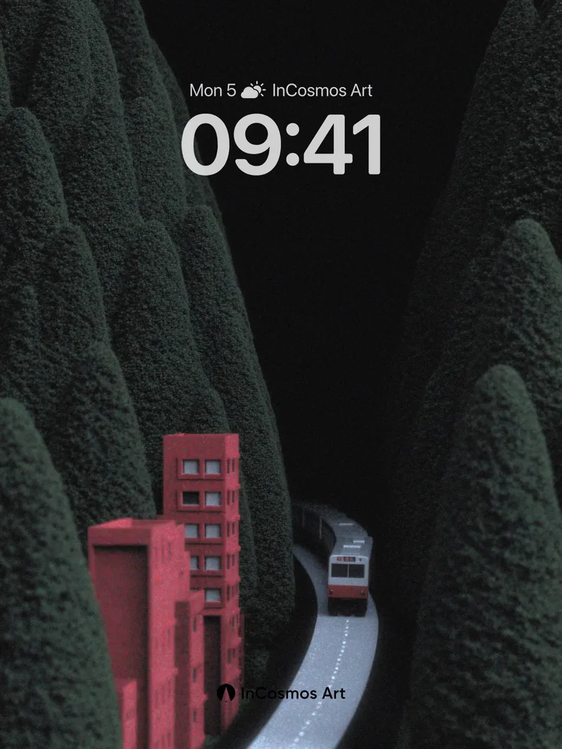 Midnight Canyon Wallpaper with Crimson Towers