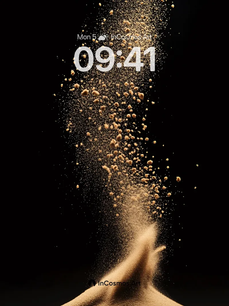 Golden Dust Storm Wallpaper with Floating Particles