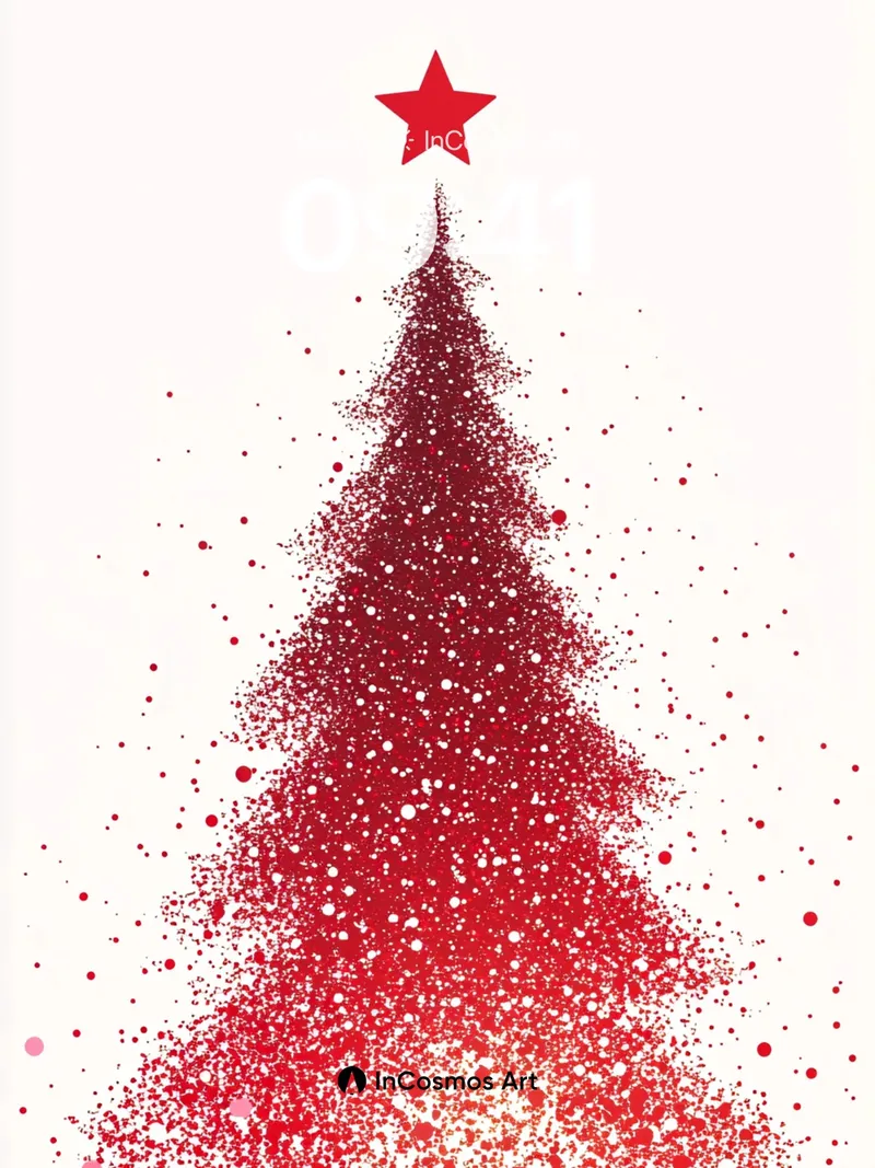Festive Particle Tree Wallpaper with Starlight Crown