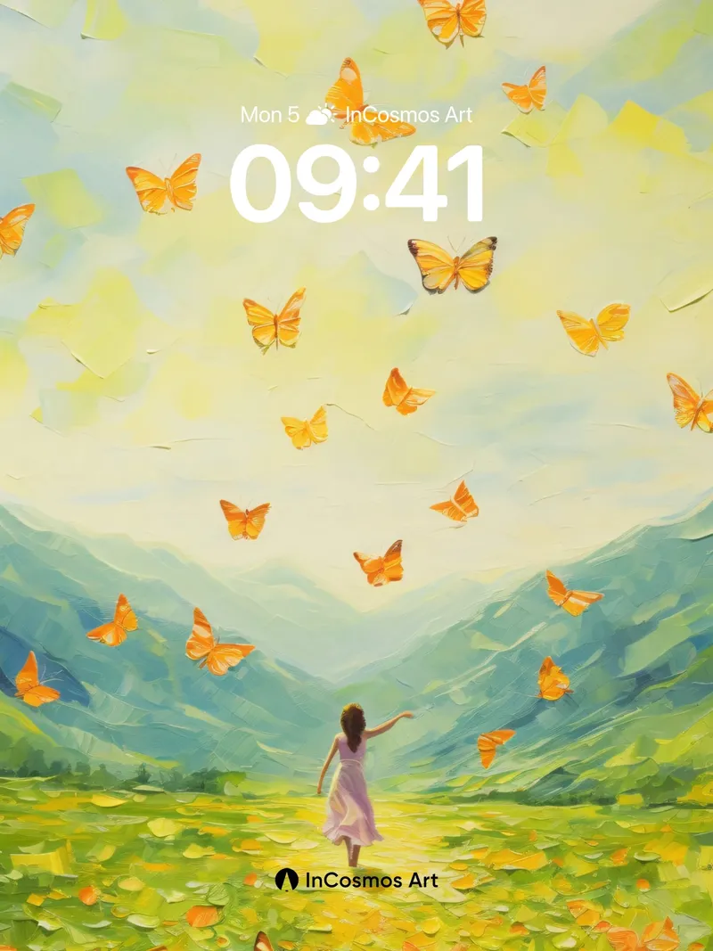 Golden Flight Wallpaper with Mountain Whisper